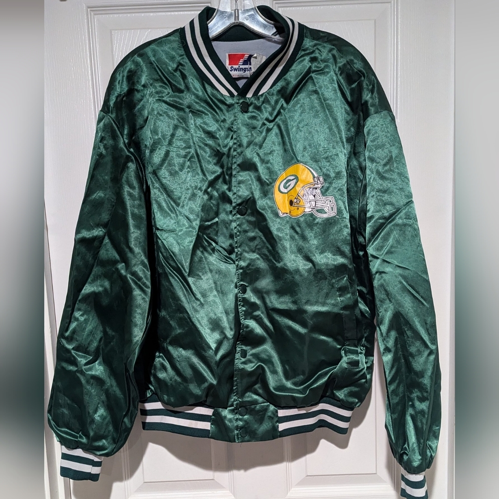 SWINGSTER Green Bay Packers MENS SATIN JACKET GREEN SIZE XXL
